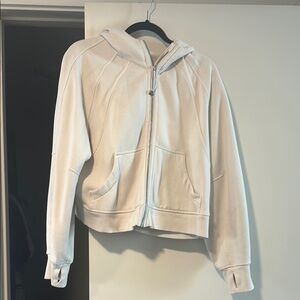 Lululemon Athletica Cream Bomber Jacket with Ribbed Cuffs